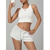 image:imageRoseSeek Womens Low Rise SweatShorts Elastic Drawstring Waist Sweat Shorts Summer Running Lounge Mini ShortsWhite