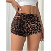 image:imageRoseSeek Womens Micro Shorts Elastic Waist Skinny Mini Shorts Casual Low Rise Y2K Shorts LoungeCheetah Brown