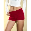 image:imageRoseSeek Womens Micro Shorts Elastic Waist Skinny Mini Shorts Casual Low Rise Y2K Shorts LoungeSolid Red