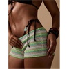 image:imageRoseSeek Womens Micro Shorts Striped Knit Crochet Mini Shorts Y2K Color Block Low Rise Beach Festival OutfitsGreen
