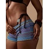 image:imageRoseSeek Womens Micro Shorts Striped Knit Crochet Mini Shorts Y2K Color Block Low Rise Beach Festival OutfitsMix Blue