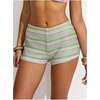 image:imageRoseSeek Womens Micro Shorts Striped Knit Crochet Mini Shorts Y2K Color Block Low Rise Beach Festival OutfitsMix Green