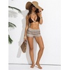 image:imageRoseSeek Womens Micro Shorts Striped Knit Crochet Mini Shorts Y2K Color Block Low Rise Beach Festival OutfitsMulticolor Brown