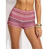 image:imageRoseSeek Womens Micro Shorts Striped Knit Crochet Mini Shorts Y2K Color Block Low Rise Beach Festival OutfitsMulticolor Hot Pink