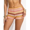 image:imageRoseSeek Womens Micro Shorts Striped Knit Crochet Mini Shorts Y2K Color Block Low Rise Beach Festival OutfitsMulticolor Pink