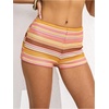 image:imageRoseSeek Womens Micro Shorts Striped Knit Crochet Mini Shorts Y2K Color Block Low Rise Beach Festival OutfitsMulticolor Pink