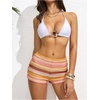 image:imageRoseSeek Womens Micro Shorts Striped Knit Crochet Mini Shorts Y2K Color Block Low Rise Beach Festival OutfitsMulticolor Pink