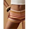 image:imageRoseSeek Womens Micro Shorts Striped Knit Crochet Mini Shorts Y2K Color Block Low Rise Beach Festival OutfitsYellow