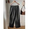 image:imageRoseSeek Womens Polka Dots Wide Leg Pants Drawstring High Waisted Baggy Pants Casual TrousersBlack