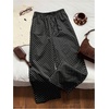 image:imageRoseSeek Womens Polka Dots Wide Leg Pants Drawstring High Waisted Baggy Pants Casual TrousersBlack