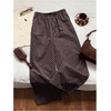 image:imageRoseSeek Womens Polka Dots Wide Leg Pants Drawstring High Waisted Baggy Pants Casual TrousersCoffee Brown