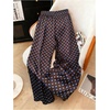 image:imageRoseSeek Womens Polka Dots Wide Leg Pants Drawstring High Waisted Baggy Pants Casual TrousersCoffee Brown and Blue