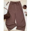 image:imageRoseSeek Womens Polka Dots Wide Leg Pants Drawstring High Waisted Baggy Pants Casual TrousersMulticolor Brown