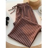 image:imageRoseSeek Womens Polka Dots Wide Leg Pants Drawstring High Waisted Baggy Pants Casual TrousersMulticolor Brown