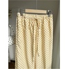 image:imageRoseSeek Womens Polka Dots Wide Leg Pants Drawstring High Waisted Baggy Pants Casual TrousersYellow
