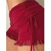 image:imageRoseSeek Womens Side Drawstring Lace Ruffle Shorts Y2K Ruched Low Rise Mini Stretchy Slim Fit Micro ShortsBurgundy