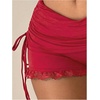 image:imageRoseSeek Womens Side Drawstring Lace Ruffle Shorts Y2K Ruched Low Rise Mini Stretchy Slim Fit Micro ShortsDeep Red