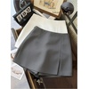 image:imageRoseSeek Womens Slit Front A Line Skorts High Waisted Mini Shorts Dressy Casual Shorts Summer OutfitsGrey