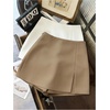 image:imageRoseSeek Womens Slit Front A Line Skorts High Waisted Mini Shorts Dressy Casual Shorts Summer OutfitsKhaki
