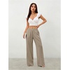 image:imageRoseSeek Womens Straight Wide Leg Pants Drawstring Waisted Casual Long Trousers with PocketsMix Grey