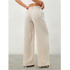 image:imageRoseSeek Womens Straight Wide Leg Pants Drawstring Waisted Casual Long Trousers with PocketsPure Apricot