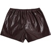 image:imageRoseSeek Womens Stretchy Faux Leather Shorts Side Zipper Y2K Straight Leg Micro Going Out Shorts StreetwearMaroon