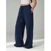 image:imageRoseSeek Womens Tall Baggy Sweatpants Drawstring Wide Leg Sweatpants Loose Casual Sweat Pants TrousersDeep Medium Blue