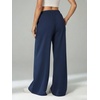 image:imageRoseSeek Womens Tall Baggy Sweatpants Drawstring Wide Leg Sweatpants Loose Casual Sweat Pants TrousersDeep Medium Blue