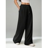 image:imageRoseSeek Womens Tall Baggy Sweatpants Drawstring Wide Leg Sweatpants Loose Casual Sweat Pants TrousersSolid Black