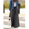 image:imageRoseSeek Womens Wide Leg Sweatpants High Elastic Waist Flowy Palazzo Pants Loose Baggy Pants BottomsDark Grey