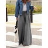 image:imageRoseSeek Womens Wide Leg Sweatpants High Elastic Waist Flowy Palazzo Pants Loose Baggy Pants BottomsPlain Light Grey
