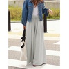 image:imageRoseSeek Womens Wide Leg Sweatpants High Elastic Waist Flowy Palazzo Pants Loose Baggy Pants BottomsPure Grey