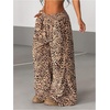 image:imageRoseSeek Womens Y2K Cheetah Wide Leg Pants Elastic Waist Long Corduroy Trousers with PocketsKhaki
