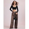 image:imageRoseSeek Womens Y2K Cheetah Wide Leg Sweatpants Elastic Waist Sports Pants Casual Long TrousersBrown
