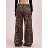 image:imageRoseSeek Womens Y2K Cheetah Wide Leg Sweatpants Elastic Waist Sports Pants Casual Long TrousersBrown