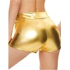 image:imageRoseSeek Womens Y2K Metallic Skinny Bodycon Shorts High Waisted Rave Party Booty ShortsGold