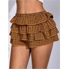image:imageRoseSeek Womens Y2K Plaid Shorts Drop Waist Tiered Layer Mini Shorts Gingham Ruffle BottomsOrange
