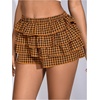 image:imageRoseSeek Womens Y2K Plaid Shorts Drop Waist Tiered Layer Mini Shorts Gingham Ruffle BottomsOrange