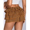 image:imageRoseSeek Womens Y2K Plaid Shorts Drop Waist Tiered Layer Mini Shorts Gingham Ruffle BottomsOrange