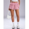 image:imageRoseSeek Womens Y2K Plaid Shorts Drop Waist Tiered Layer Mini Shorts Gingham Ruffle BottomsRed Plaid