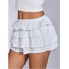 image:imageRoseSeek Womens Y2K Plaid Shorts Drop Waist Tiered Layer Mini Shorts Gingham Ruffle BottomsWhite
