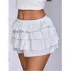image:imageRoseSeek Womens Y2K Plaid Shorts Drop Waist Tiered Layer Mini Shorts Gingham Ruffle BottomsWhite