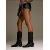 image:imageRoseSeek Womens Y2k Rivets PU Leather Shorts Mid Rise Micro Mini Shorts Baddie OutfitsBlack