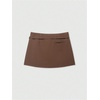 image:imageRoseSeek Womens Zip Up Skort Low Rise Mini Skirt A Line Belted Going Out ShortsRed Brown