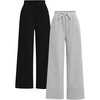 image:imageRoseSeek 2 Pack Girls Sweatpants Wide Leg Elastic Waist Pants with Pockets Baggy Joggers Track Pants TrendyMulticolor
