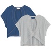 image:imageRoseSeek Girls 2 Packs Open Back Backless Tops Criss Cross Short Sleeve T Shirts Crewneck Casual TeesGrey and Blue