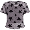 image:imageRoseSeek Girls 2 Piece Outfits Star Graphic Y2K Sheer Mesh Shirts and Spaghetti Strap Camisole TopsLight Grey