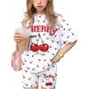 image:imageRoseSeek Girls 2 Piece Summer Outfits Cherry Graphic Tees and Biker Shorts Cute Clothing SetWhite