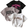 image:imageRoseSeek Girls 3 Packs T Shirts Set Letter Graphic Tees Short Sleeve Crew Neck Summer Tee ShirtBlack White Grey