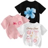 Floral White Pink Black